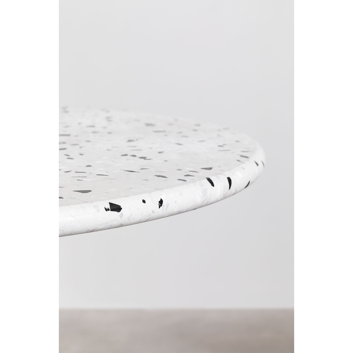 Mesa Alta de Bar Redonda en Terrazo Metal Oro Champagne (Ø60 cm) Malibu 2