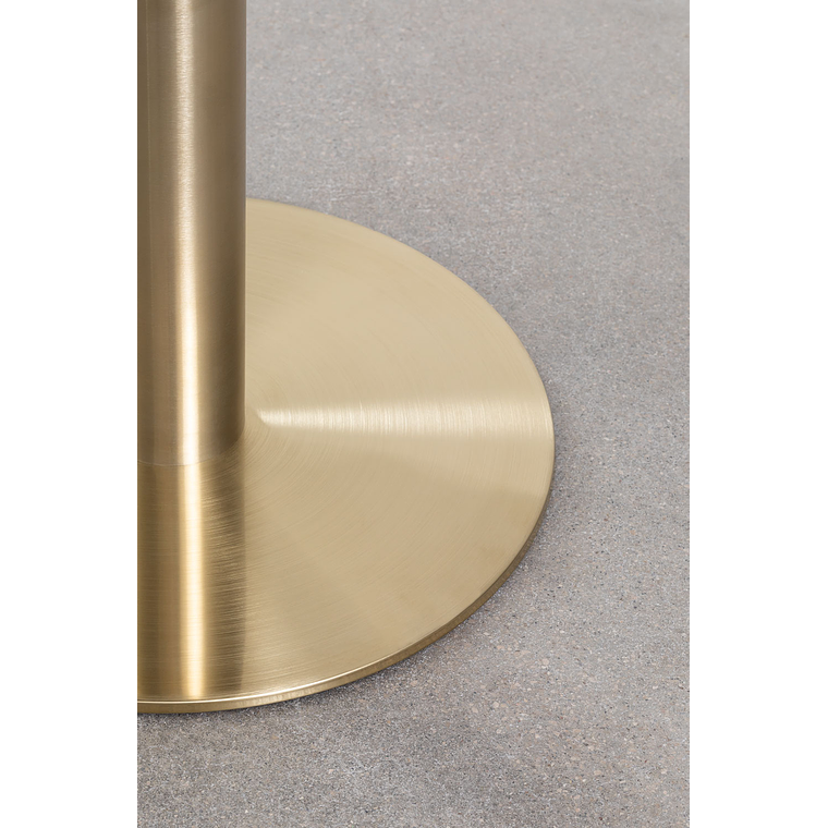 Mesa Alta de Bar Redonda en Terrazo Metal Oro Champagne (Ø60 cm) Malibu 3