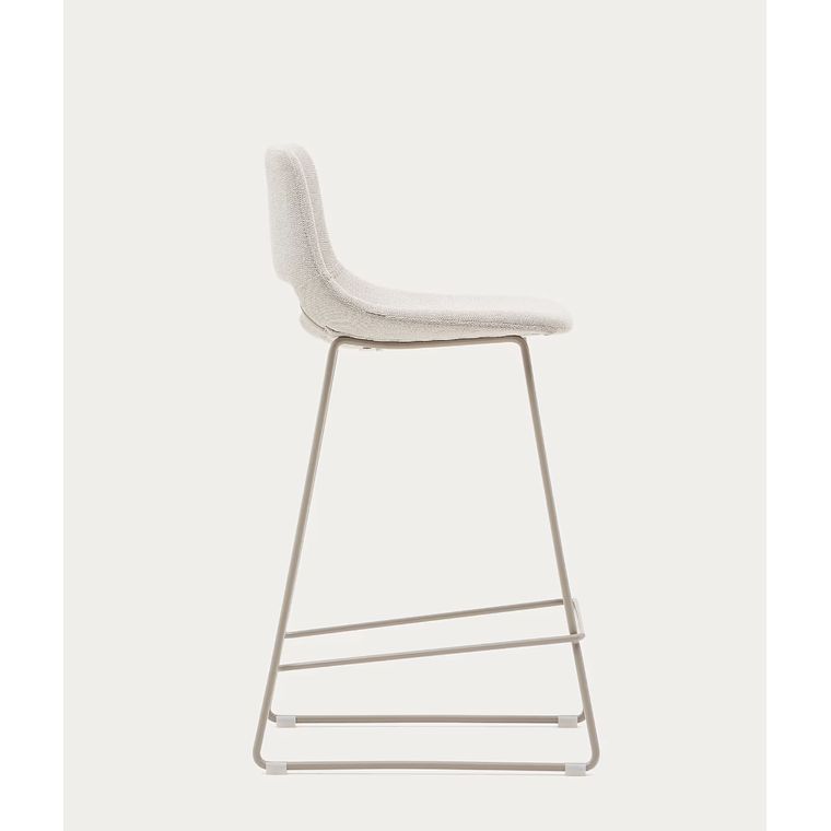 Taburete Zahara beige y acero con acabado beige altura 65 cm 4