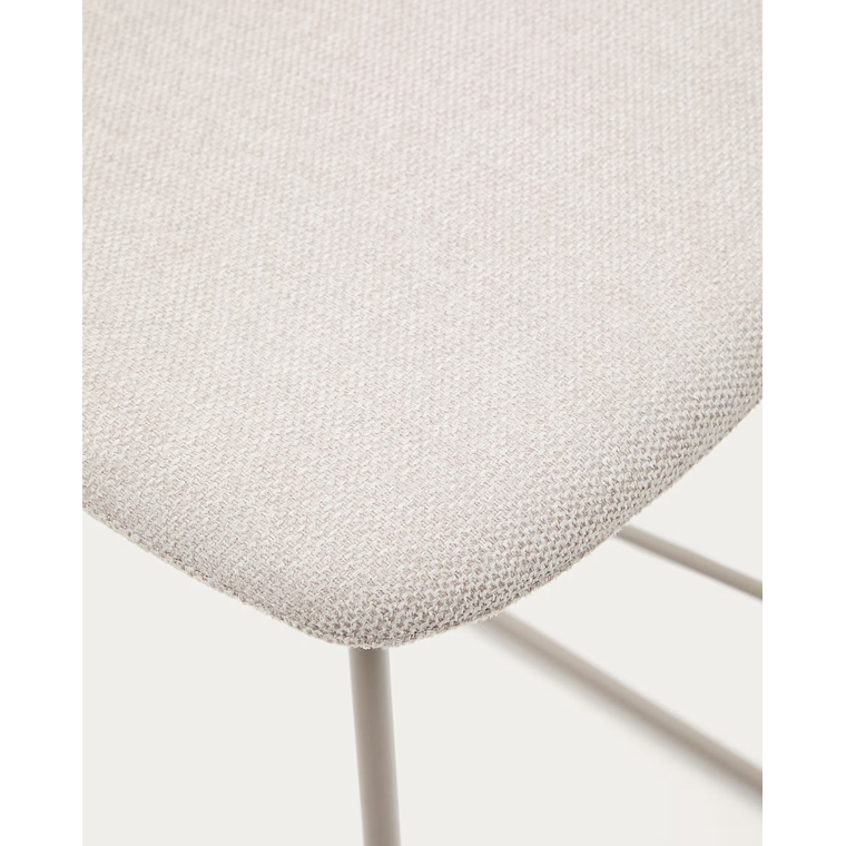 Taburete Zahara beige y acero con acabado beige altura 65 cm 5