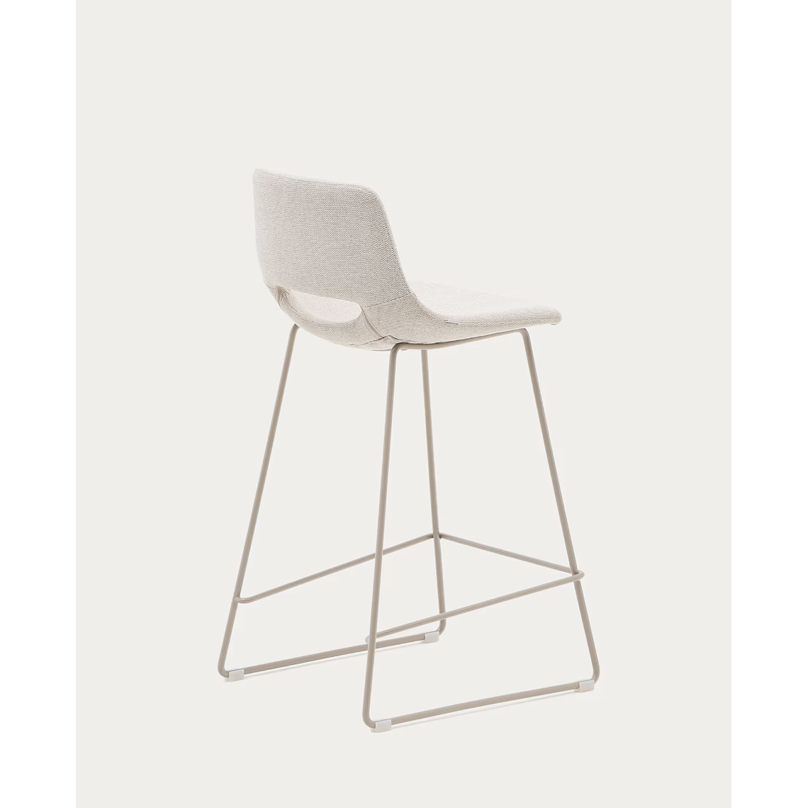 Taburete Zahara beige y acero con acabado beige altura 65 cm 6