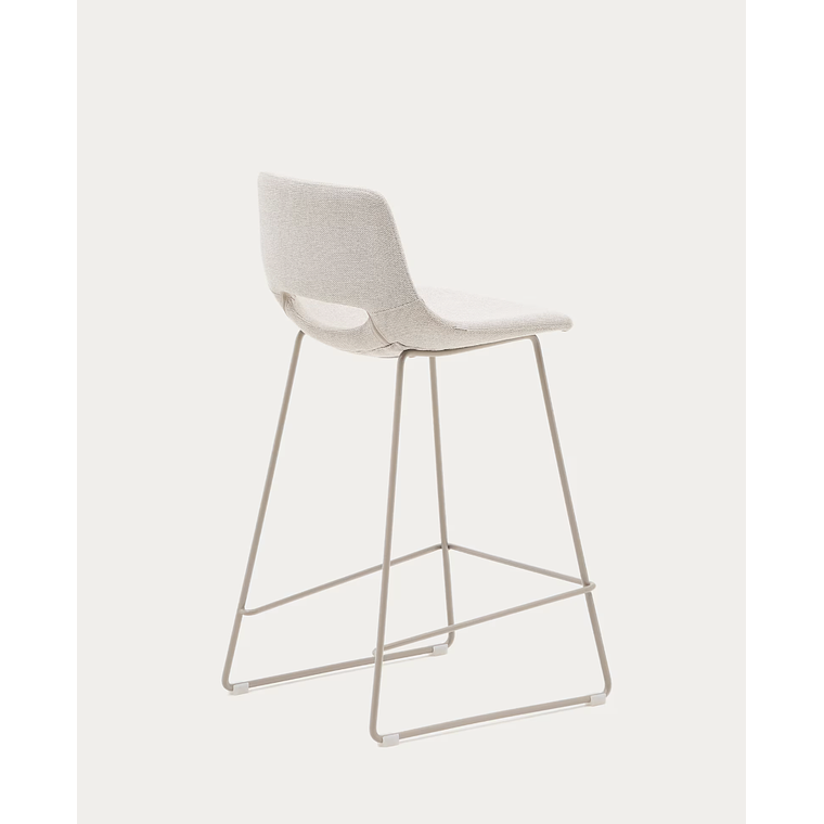 Taburete Zahara beige y acero con acabado beige altura 65 cm 6