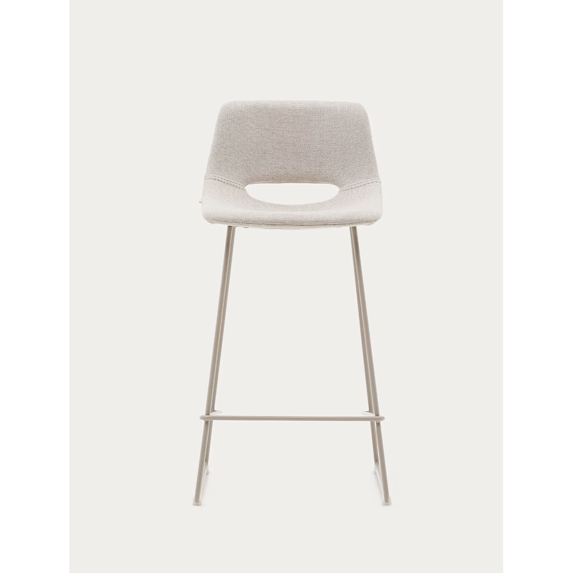 Taburete Zahara beige y acero con acabado beige altura 65 cm 7