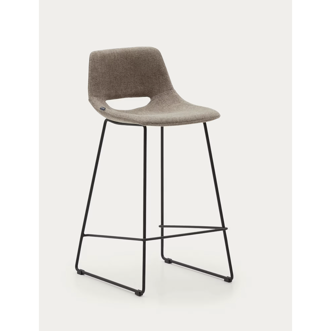 Taburete Zahara marrón y acero con acabado negro altura 65 cm 1