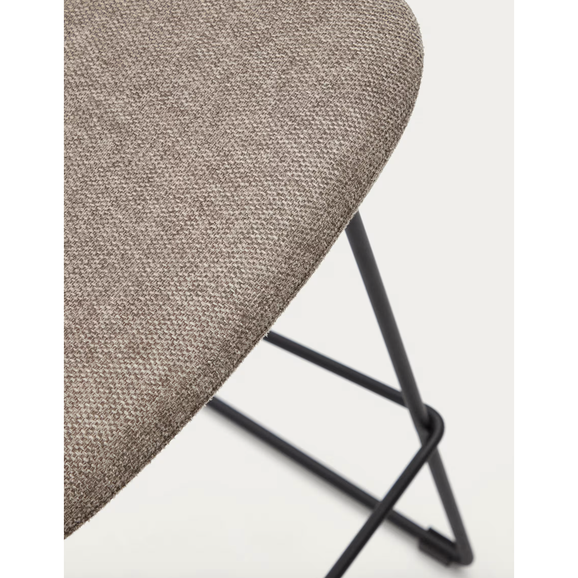 Taburete Zahara marrón y acero con acabado negro altura 65 cm 2