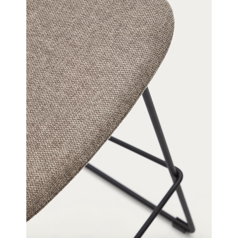 Taburete Zahara marrón y acero con acabado negro altura 65 cm 2