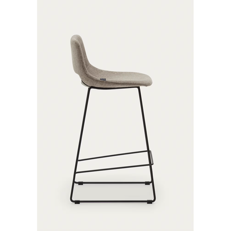 Taburete Zahara marrón y acero con acabado negro altura 65 cm 3