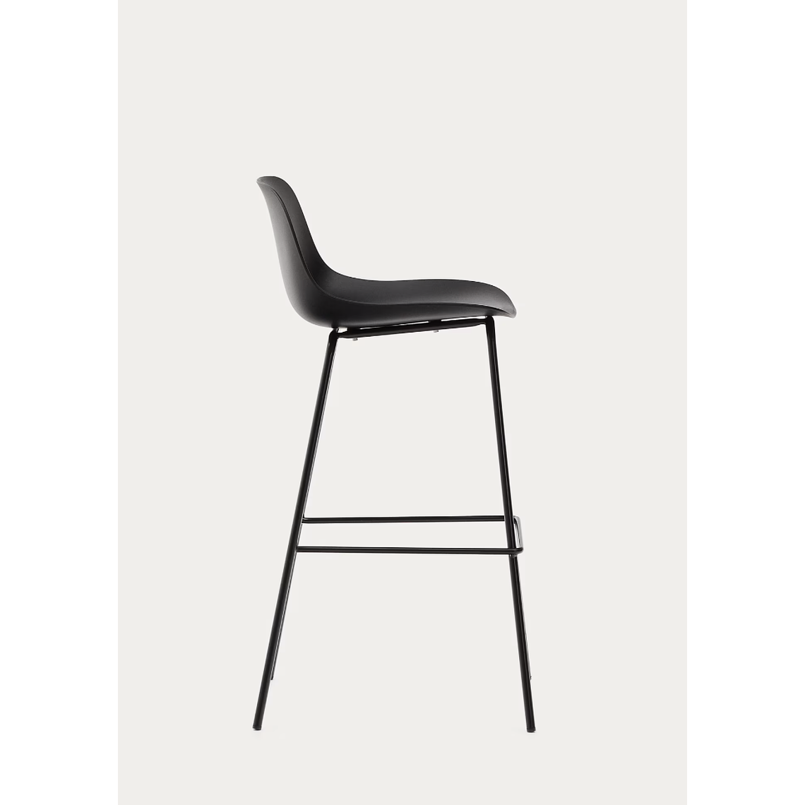 Taburete Altea negro y patas de acero con acabado negro 75 cm 2