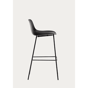 Taburete Altea negro y patas de acero con acabado negro 75 cm