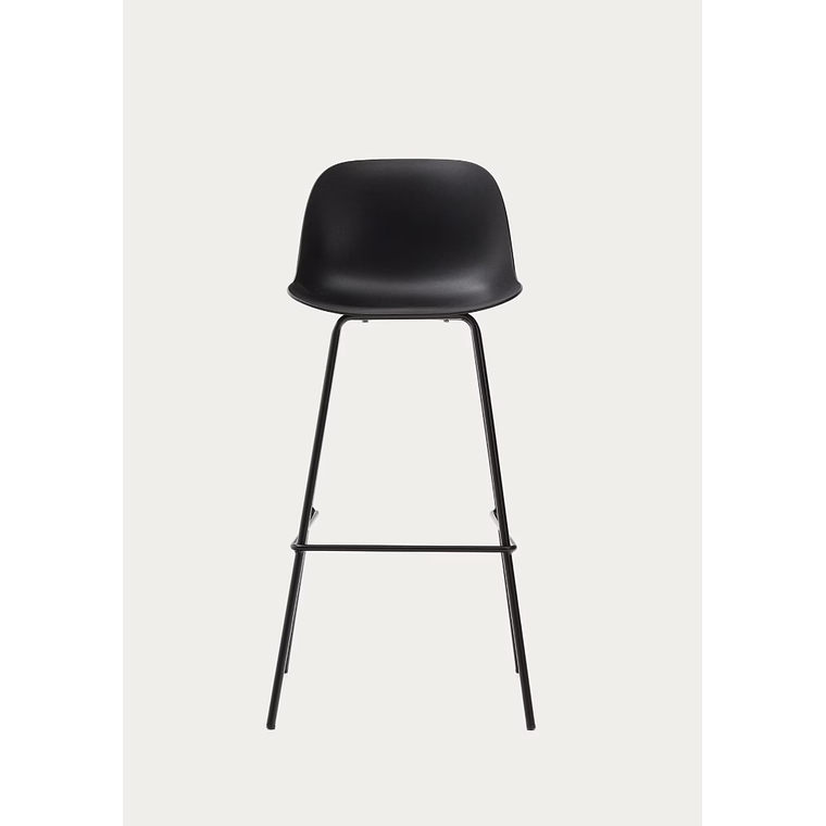 Taburete Altea negro y patas de acero con acabado negro 75 cm 4