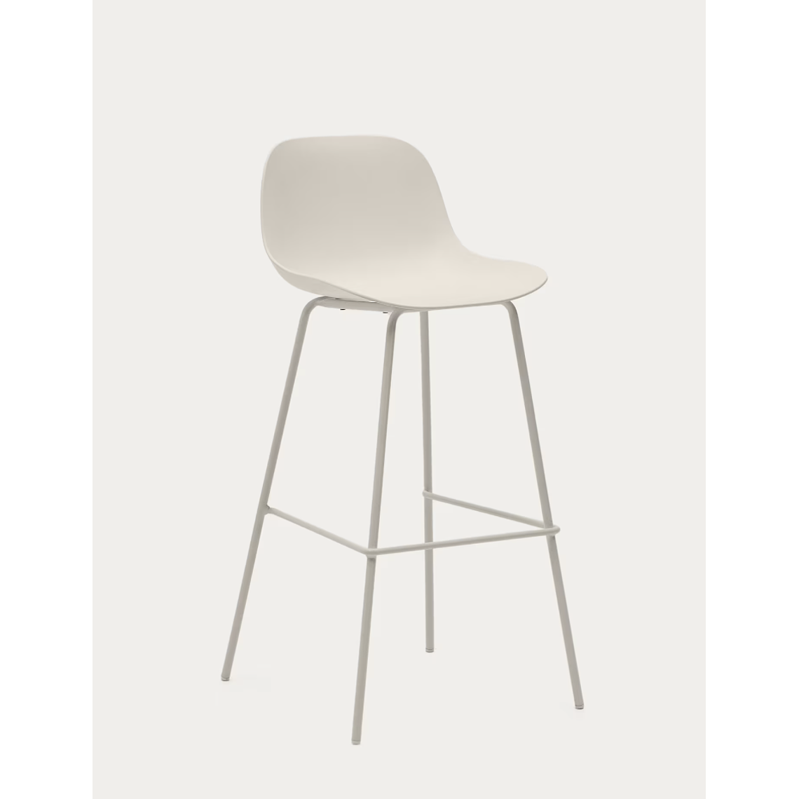 Taburete Altea beige y patas de acero con acabado beige 75 cm 1