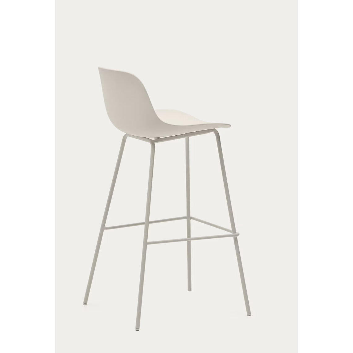 Taburete Altea beige y patas de acero con acabado beige 75 cm 3