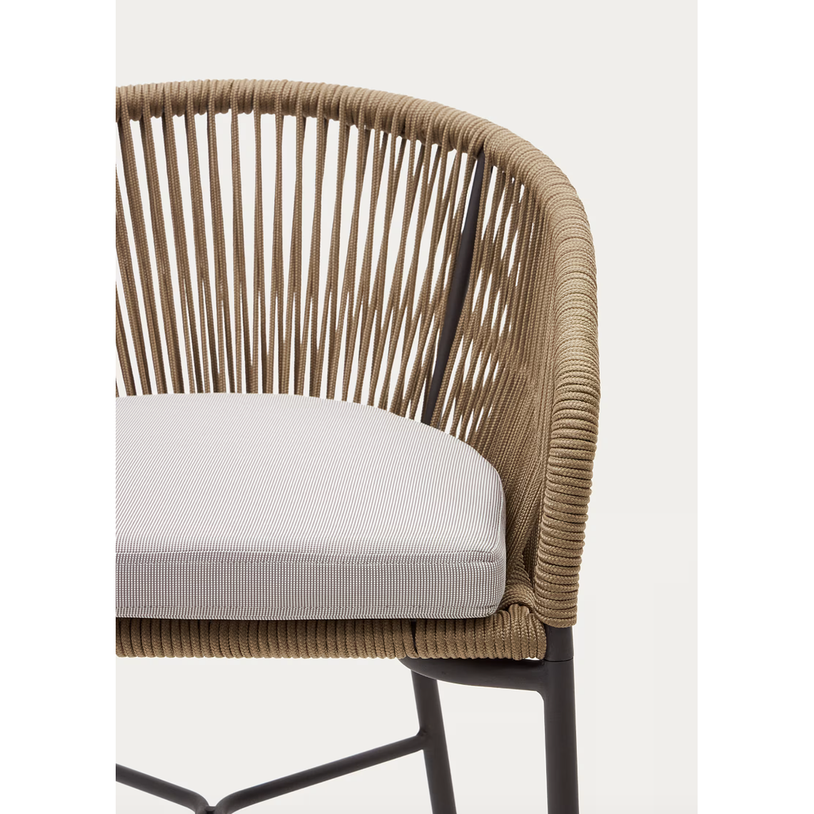 Taburete Yanet de cuerda beige y acero galvanizado altura 80 cm 3