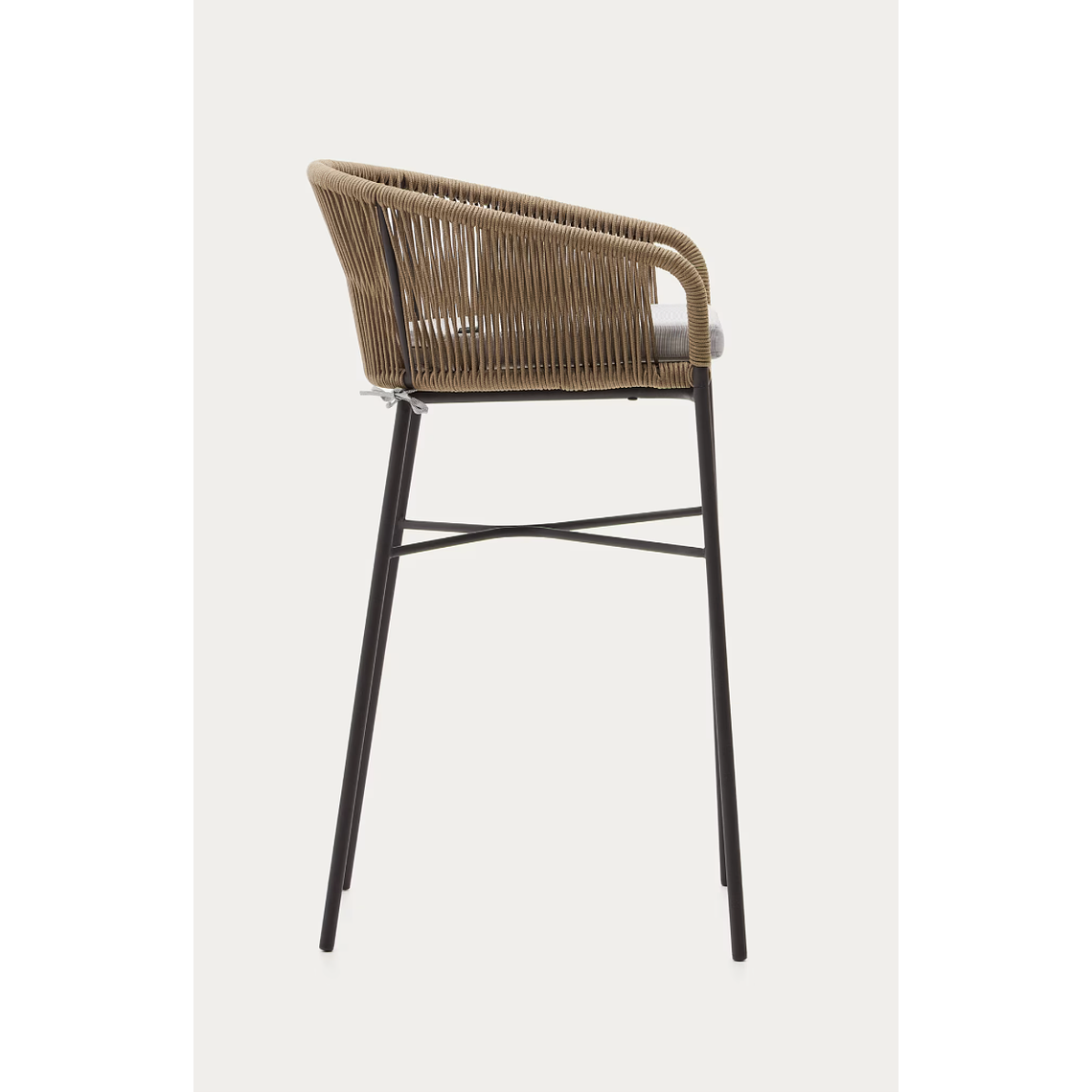 Taburete Yanet de cuerda beige y acero galvanizado altura 80 cm 6