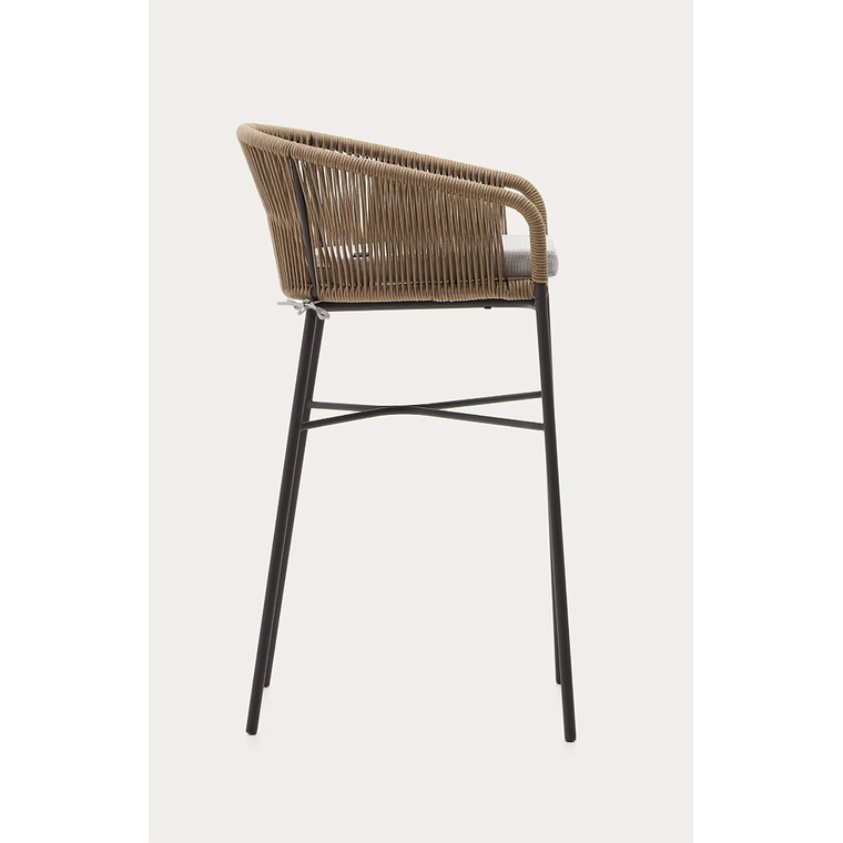 Taburete Yanet de cuerda beige y acero galvanizado altura 80 cm 6