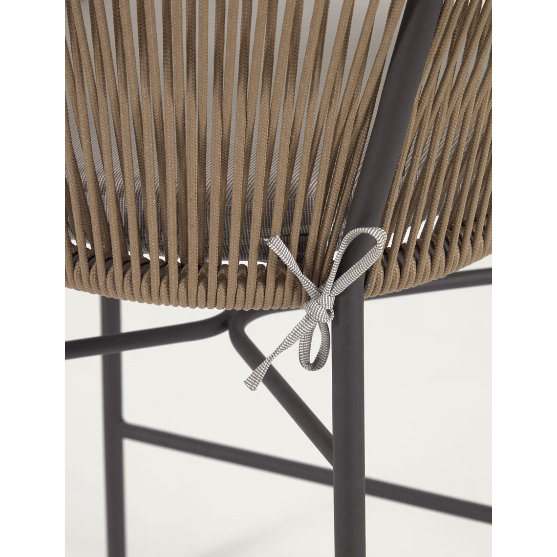 Taburete Yanet de cuerda beige y acero galvanizado altura 80 cm 7