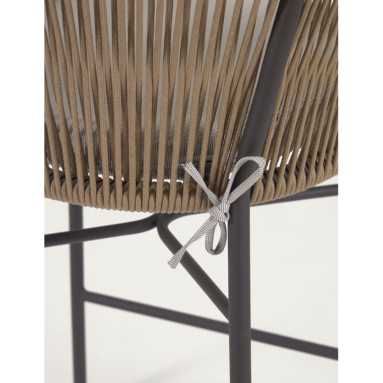 Taburete Yanet de cuerda beige y acero galvanizado altura 80 cm 7