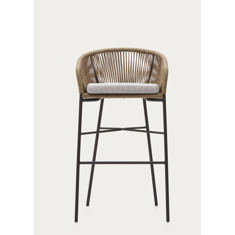 Taburete Yanet de cuerda beige y acero galvanizado altura 80 cm 8