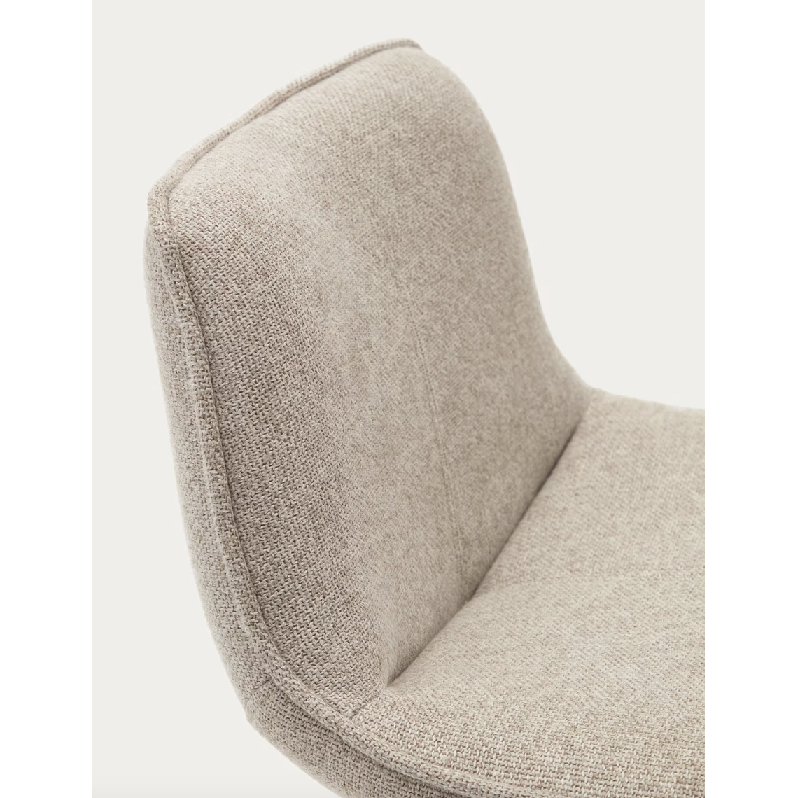 Taburete Zenda de chenilla beige y acero blanco mate 81-102 cm FSC 100% 6