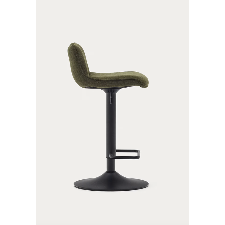 Taburete Zenda de chenilla verde oscuro y acero negro mate altura 81-102 cm FSC 100% 5