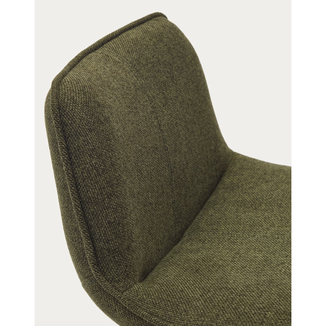 Taburete Zenda de chenilla verde oscuro y acero negro mate altura 81-102 cm FSC 100% 6