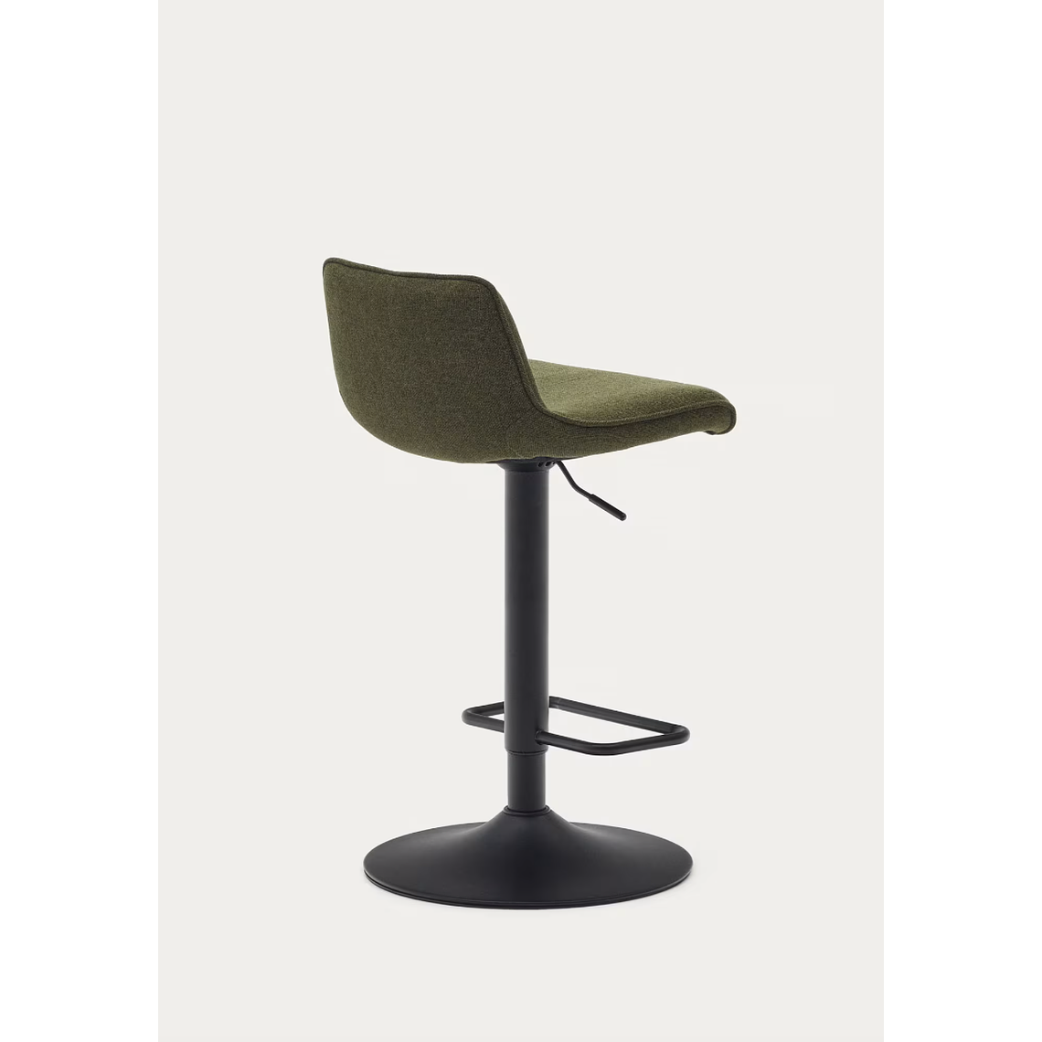 Taburete Zenda de chenilla verde oscuro y acero negro mate altura 81-102 cm FSC 100% 7