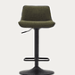 Taburete Zenda de chenilla verde oscuro y acero negro mate altura 81-102 cm FSC 100% - Miniatura 9