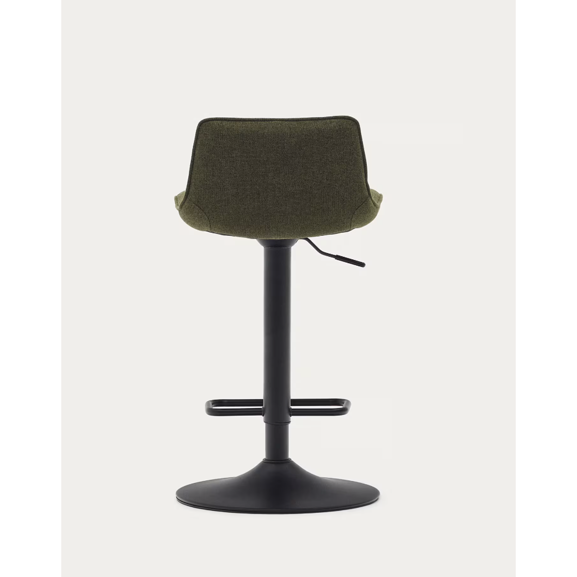 Taburete Zenda de chenilla verde oscuro y acero negro mate altura 81-102 cm FSC 100% 10