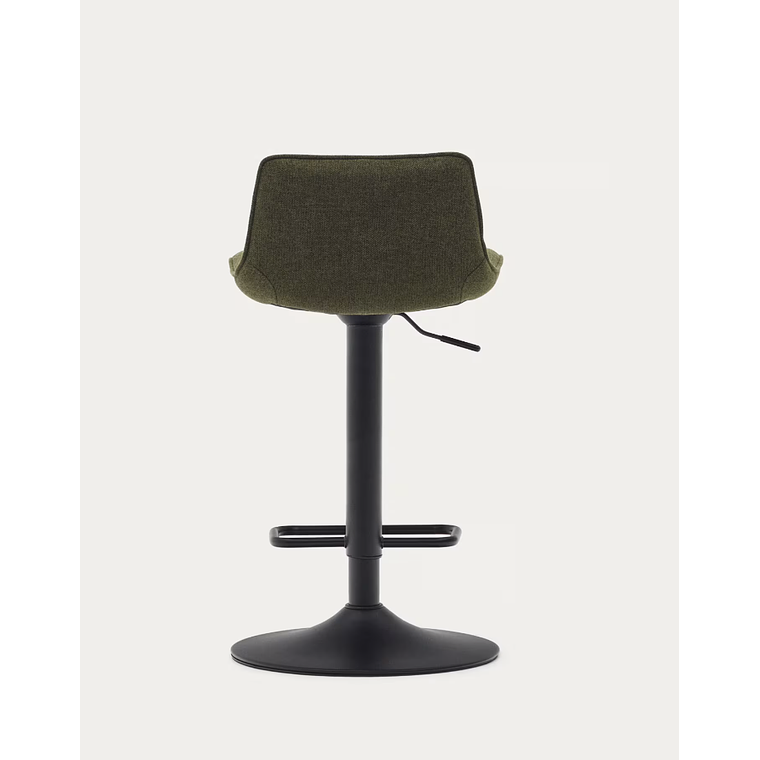 Taburete Zenda de chenilla verde oscuro y acero negro mate altura 81-102 cm FSC 100% 10