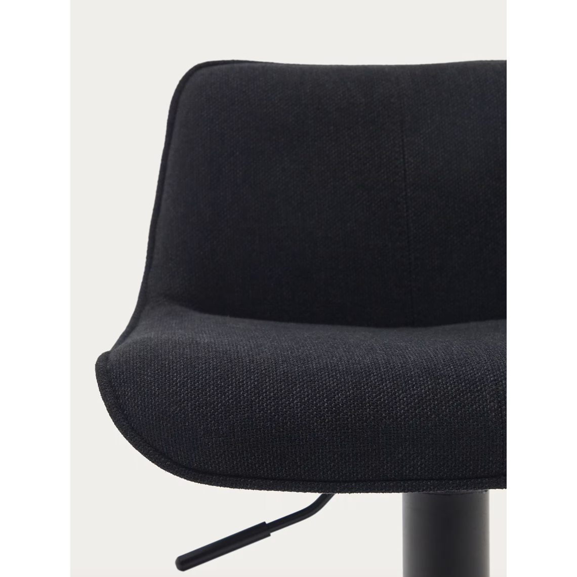 Taburete Zenda de chenilla negro y acero negro mate 81-102 cm FSC 100% 3