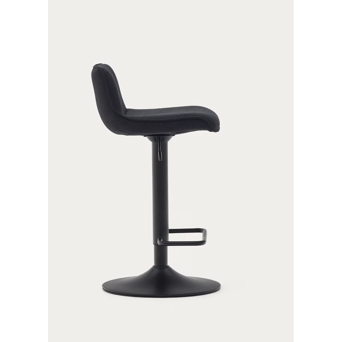 Taburete Zenda de chenilla negro y acero negro mate 81-102 cm FSC 100% 5