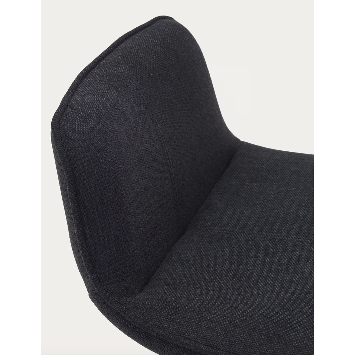 Taburete Zenda de chenilla negro y acero negro mate 81-102 cm FSC 100% 6