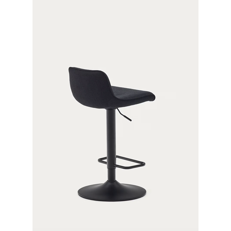 Taburete Zenda de chenilla negro y acero negro mate 81-102 cm FSC 100% 7