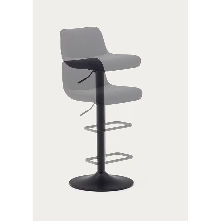 Taburete Zenda de chenilla negro y acero negro mate 81-102 cm FSC 100% 8