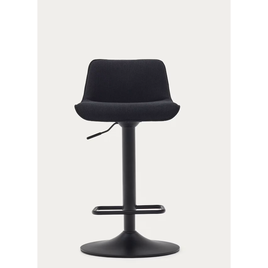 Taburete Zenda de chenilla negro y acero negro mate 81-102 cm FSC 100% 9