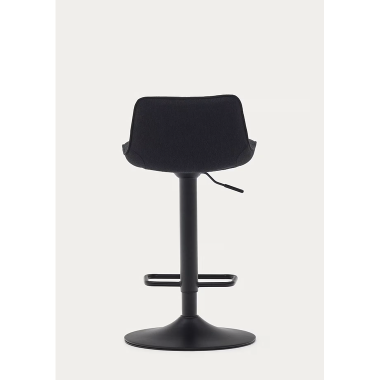 Taburete Zenda de chenilla negro y acero negro mate 81-102 cm FSC 100% 10