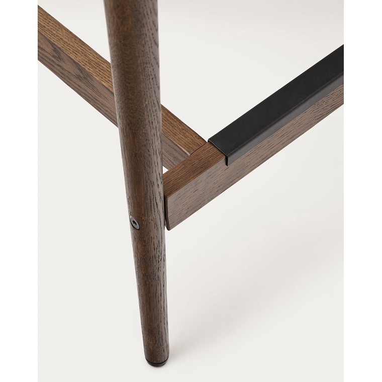 Taburete Analy respaldo madera maciza roble acabado nogal y asiento de cuerda 70cm FSC100% 9