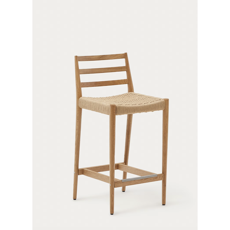Taburete Analy respaldo madera maciza roble acabado natural y asiento cuerda 70cm FSC 100% 1