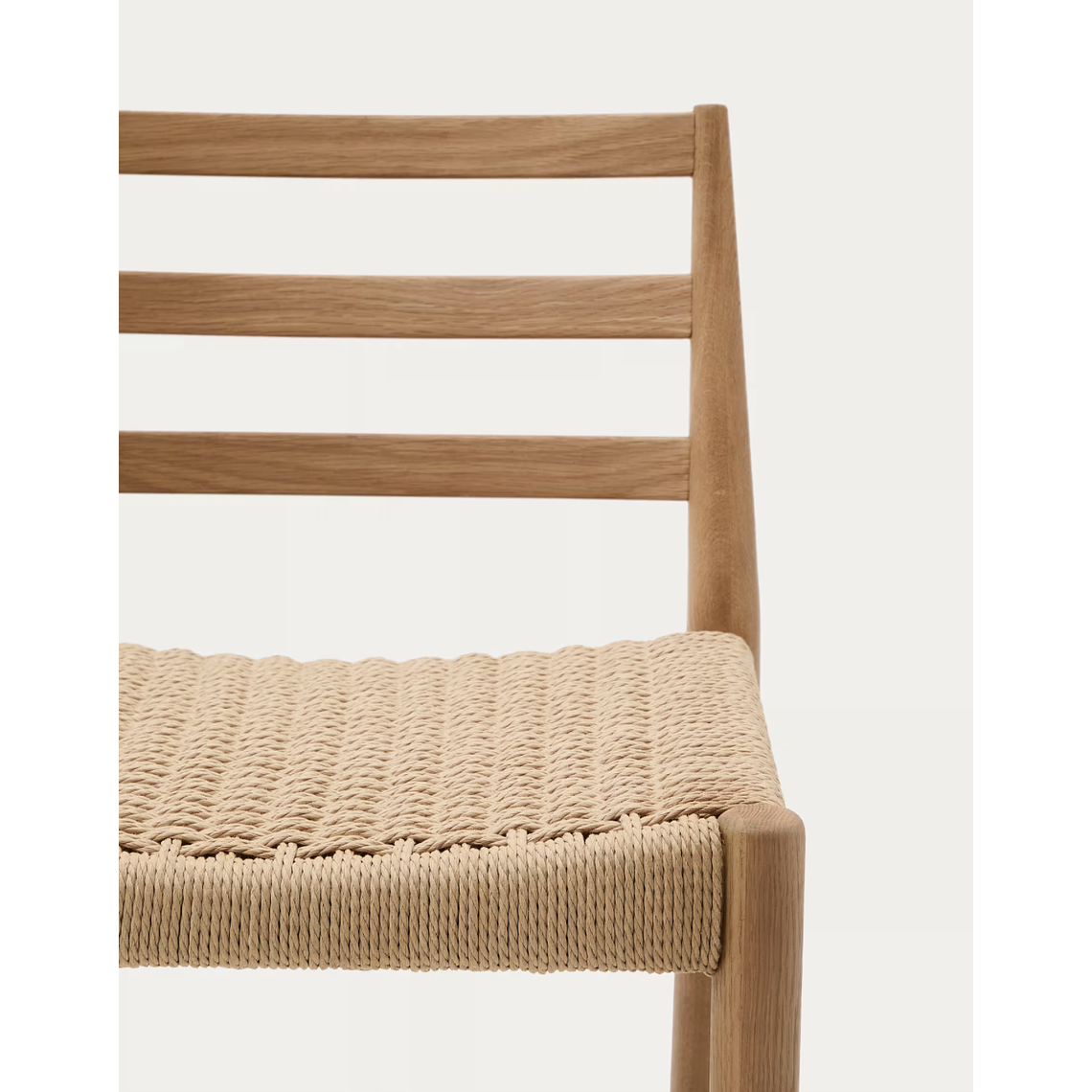 Taburete Analy respaldo madera maciza roble acabado natural y asiento cuerda 70cm FSC 100% 3