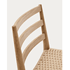 Taburete Analy respaldo madera maciza roble acabado natural y asiento cuerda 70cm FSC 100%