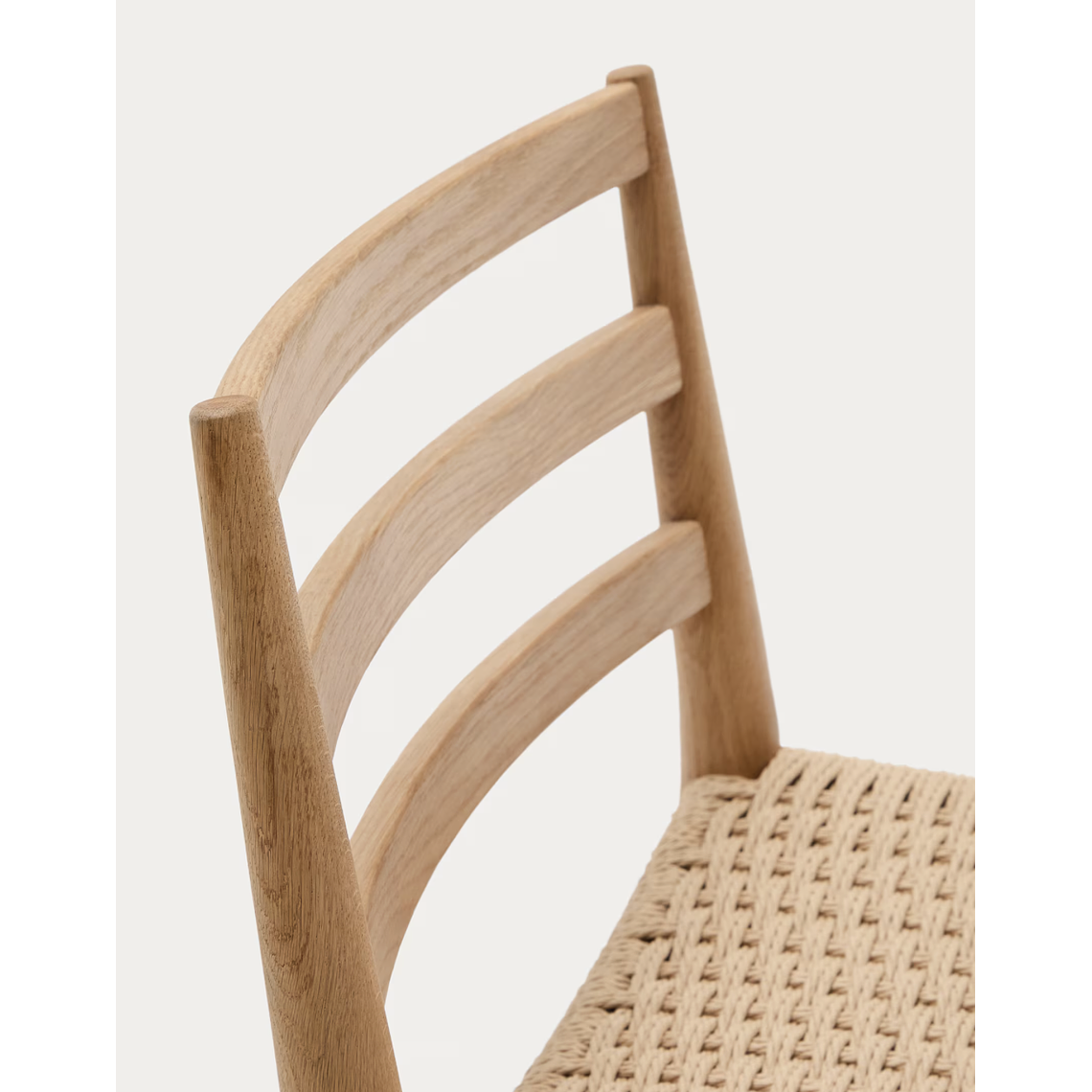 Taburete Analy respaldo madera maciza roble acabado natural y asiento cuerda 70cm FSC 100% 4