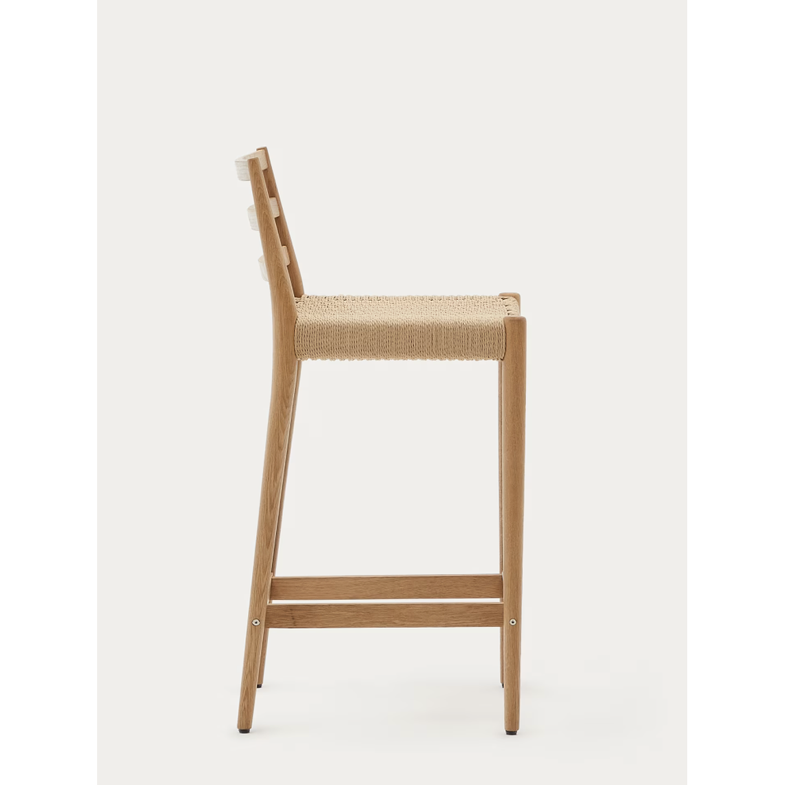 Taburete Analy respaldo madera maciza roble acabado natural y asiento cuerda 70cm FSC 100% 5