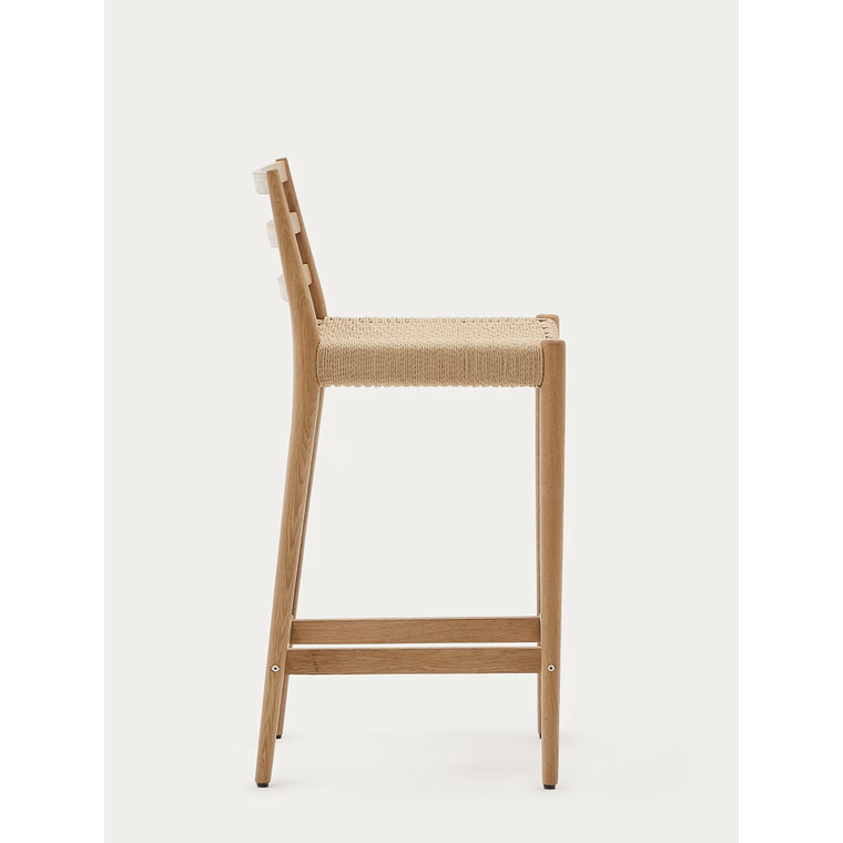 Taburete Analy respaldo madera maciza roble acabado natural y asiento cuerda 70cm FSC 100% 5