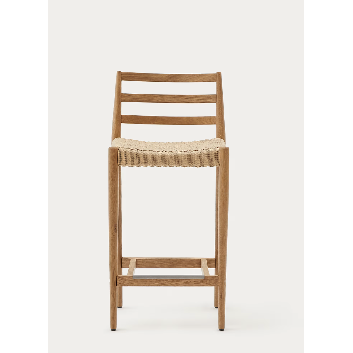 Taburete Analy respaldo madera maciza roble acabado natural y asiento cuerda 70cm FSC 100% 8