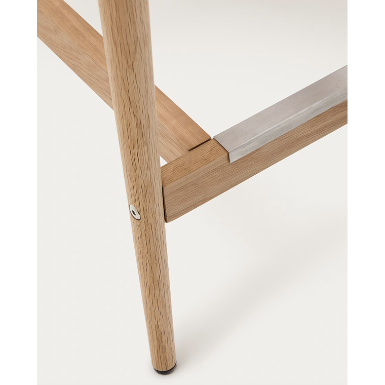 Taburete Analy respaldo madera maciza roble acabado natural y asiento cuerda 70cm FSC 100% 9