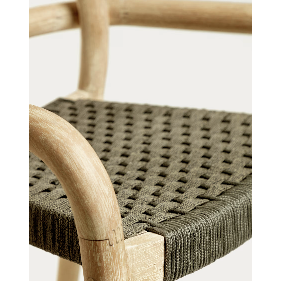 Taburete Sheryl de madera maciza de eucalipto y cuerda verde altura 79 cm FSC 100% 5