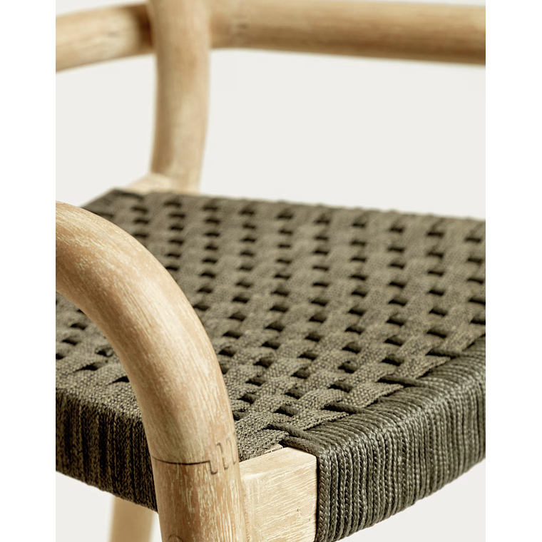 Taburete Sheryl de madera maciza de eucalipto y cuerda verde altura 79 cm FSC 100% 5