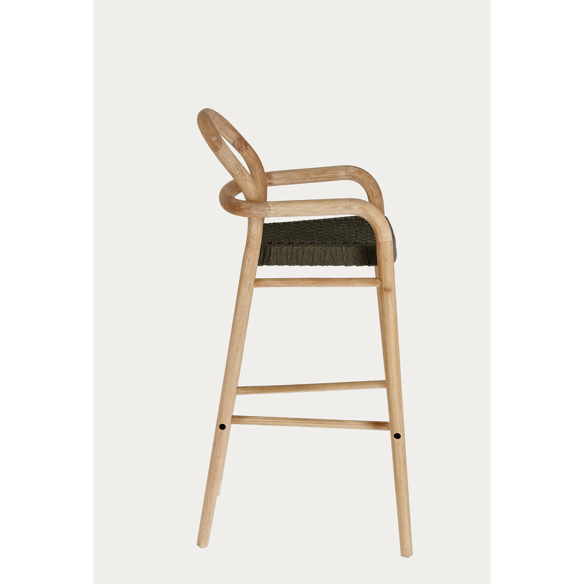 Taburete Sheryl de madera maciza de eucalipto y cuerda verde altura 79 cm FSC 100% 6
