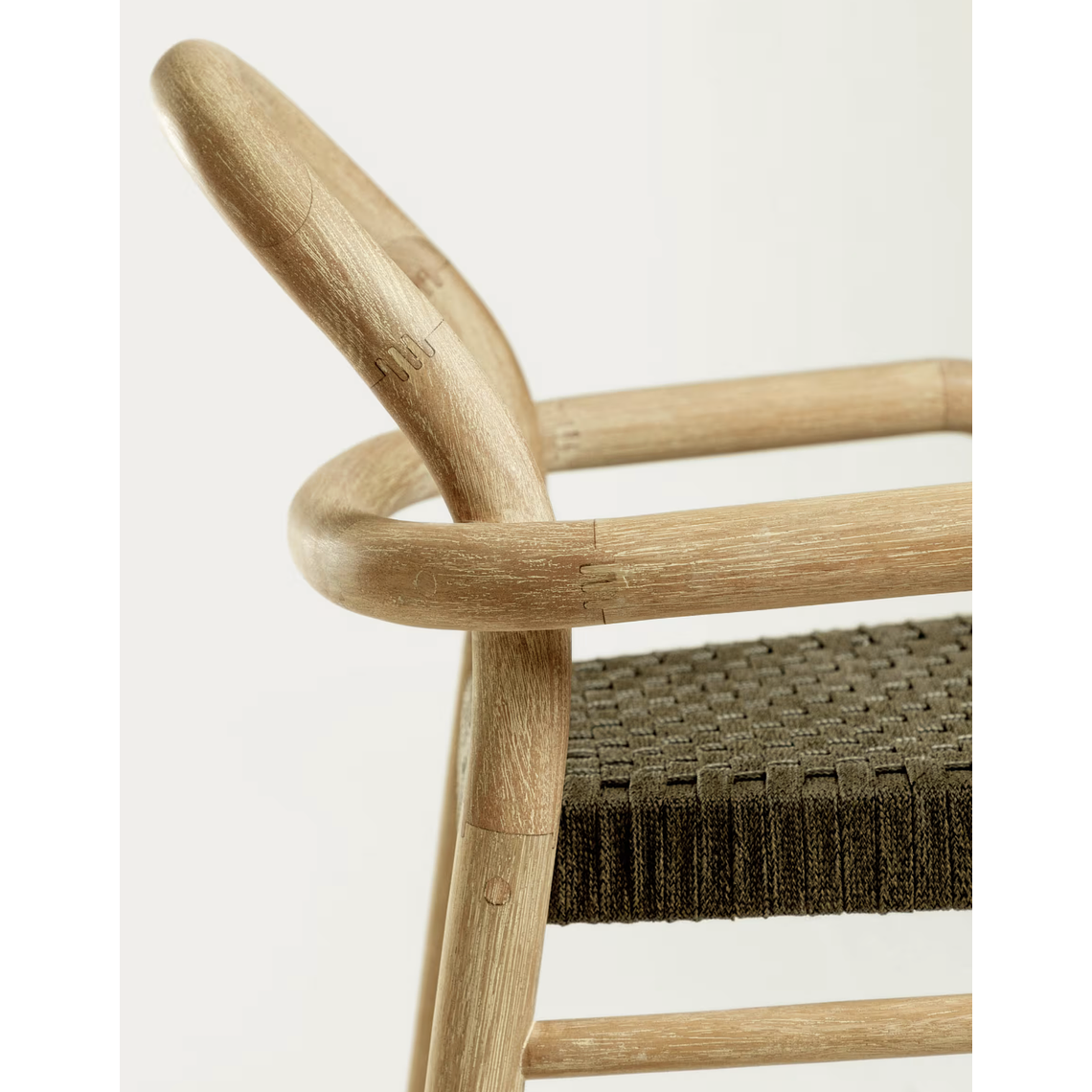 Taburete Sheryl de madera maciza de eucalipto y cuerda verde altura 79 cm FSC 100% 7