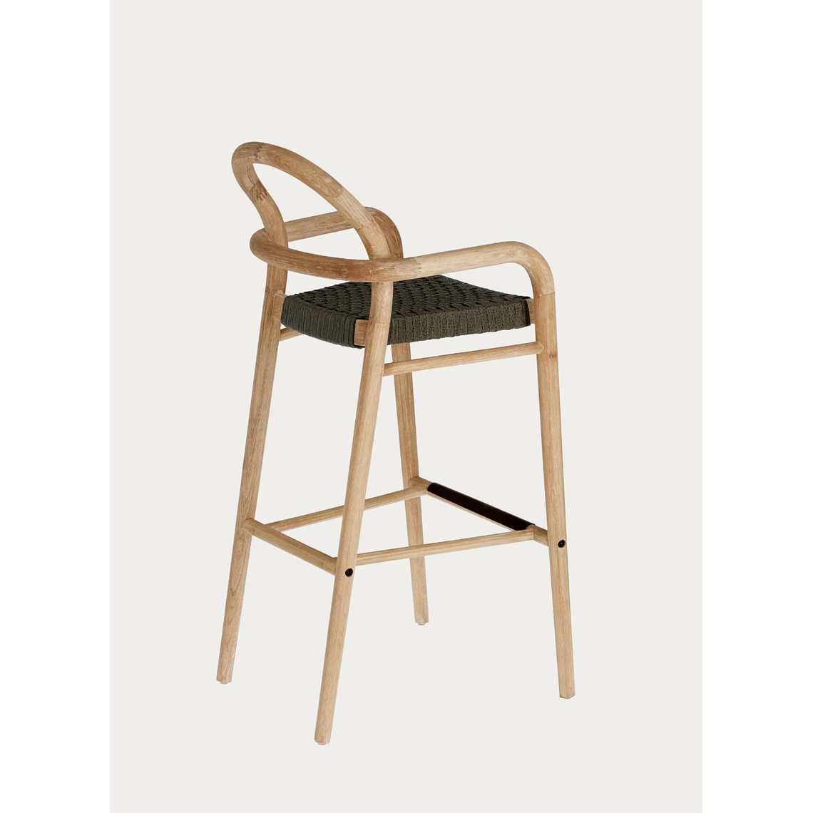 Taburete Sheryl de madera maciza de eucalipto y cuerda verde altura 79 cm FSC 100% 8